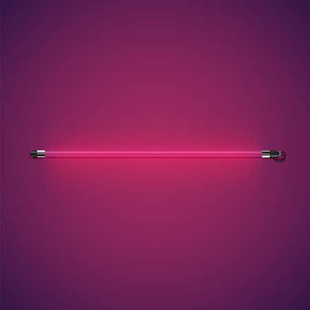 Realistic neon tube with glow, vector illustrationのイラスト素材