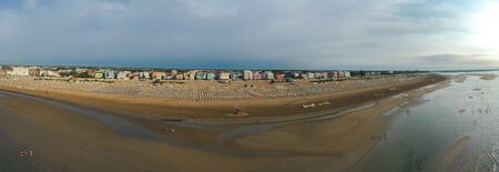 Overview Caorle with beach and seasideの写真素材