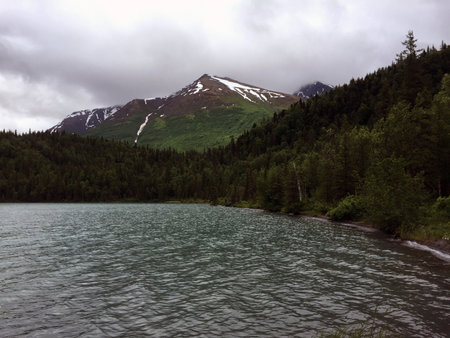 The view from Cook's Inlet, Anchorage AK 2017の写真素材
