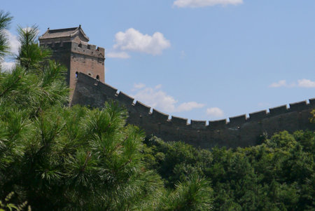 Many parts of the Great Wall have been restored. Other sections have been left in the state Time has created.の写真素材