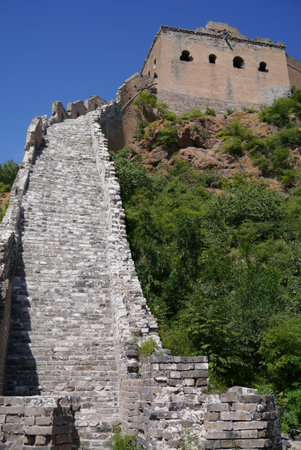 Many parts of the Great Wall have been restored. Other sections have been left in the state Time has created.の写真素材