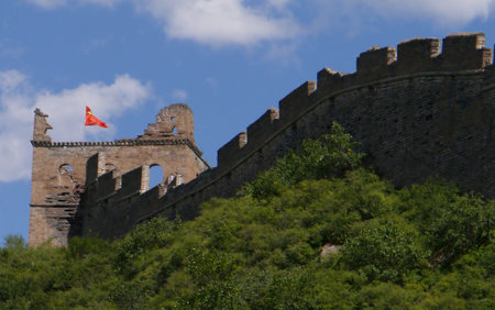 Many parts of the Great Wall have been restored. Other sections have been left in the state Time has created.の写真素材