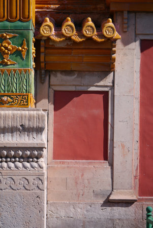 The craftsmanship of a glorious past shines through at this Tibetan Temple in Chende.の写真素材