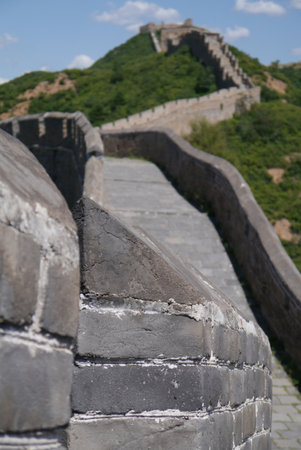 Many parts of the Great Wall have been restored. Other sections have been left in the state Time has created.の写真素材