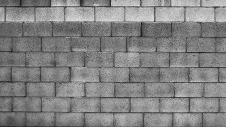 A cinder block wall, very common on Camarillo properties, offers a blank canvas for copy space.の写真素材