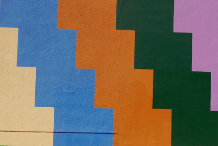 The painted side of a building in Eagle Rock borders on abstract. Fun background!の写真素材
