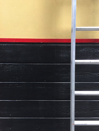 My obsession with ladders has produced a significant collection of photos. Here, the graphic nature of the focus creates an almost abstract composition.の写真素材