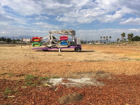 Each Spring a small church in Oxnard CA hosts an amusement fiesta. The rides are trucked in, assembled, operate nonstop, then dissappear just as quickly.のeditorial素材