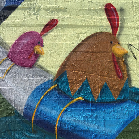The work of this talented artist can be found all over Los Angeles., but I've never found a signature. I especially love his chickens!のeditorial素材
