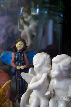 Seen in the window of a second-hand shop.のeditorial素材