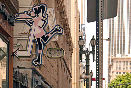 A little vintage throw-back, downtown Los Angelesのeditorial素材