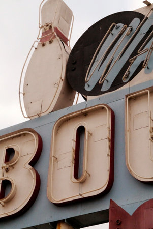 This stunning midcentury neon sign was torn down to make room for townhouses.のeditorial素材