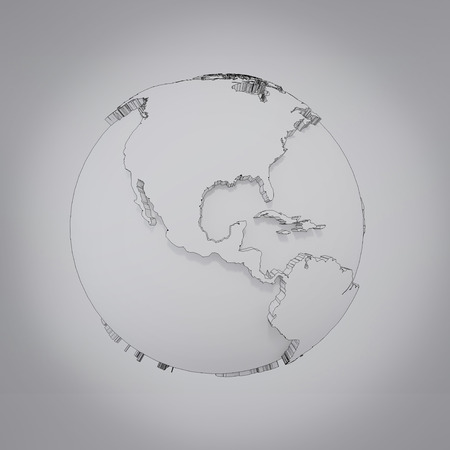 Planet on a grey background. High resolution.の写真素材