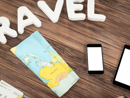 Travelling mockup business template. High resolution 3d renderの写真素材