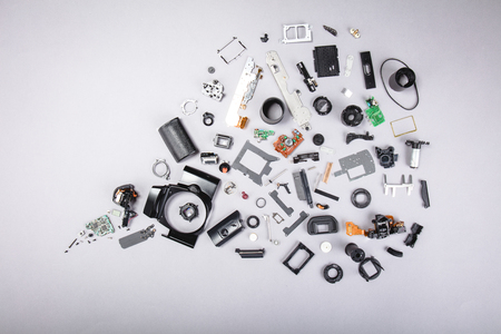 Different parts with a old photo camera