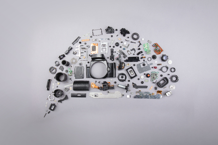 Different parts with a old photo camera