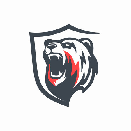 Modern professional grizzly bear logo for a sport teamのイラスト素材