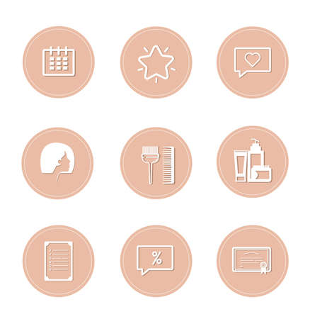 Beauty Highlight Stories Set. On White Background. Vector Illustration.のイラスト素材