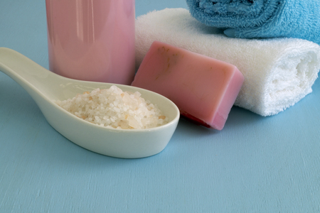 Set for Spa treatments on a blue background.
の写真素材