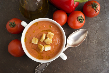 Traditional cold gazpacho soup. Spanish, Mediterranean cuisine.
の写真素材