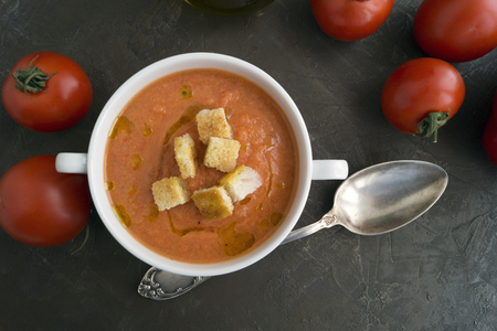 Traditional cold gazpacho soup. Spanish, Mediterranean cuisine.
の写真素材