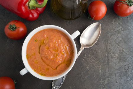 Traditional cold gazpacho soup. Spanish, Mediterranean cuisine.
の写真素材