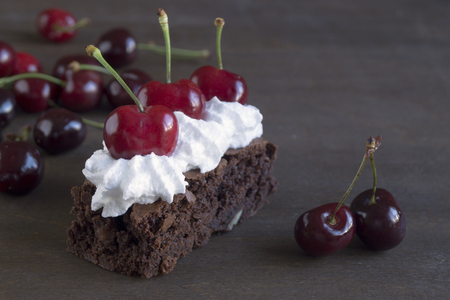 Brownie. Dark chocolate cakes, Baked from the oven, cut.
の写真素材