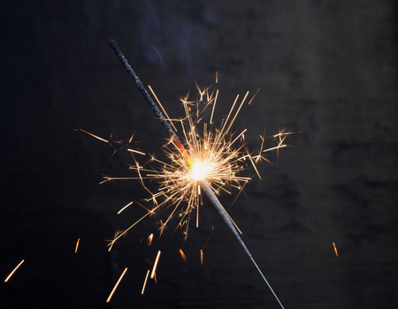 Sparkler. Christmas Sparkler on a black background.
