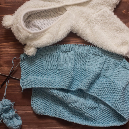 knitted plaid cotton with love for a newborn