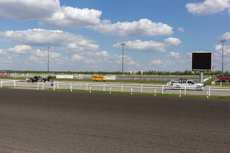 Kazan, Russia - 10 may 2019: horse racing at the Kazan hippodromeのeditorial素材