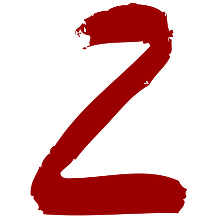 red hand drawn letter zのイラスト素材