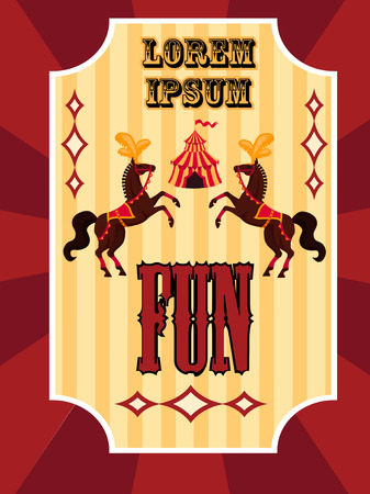 Poster fun with horsesのイラスト素材