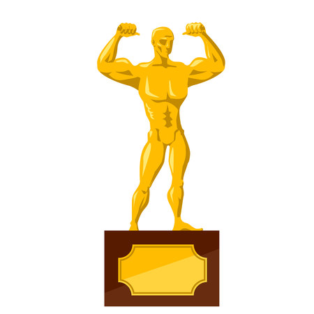 Strong man gold statueのイラスト素材