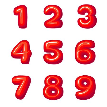 Red volumetric numbersのイラスト素材