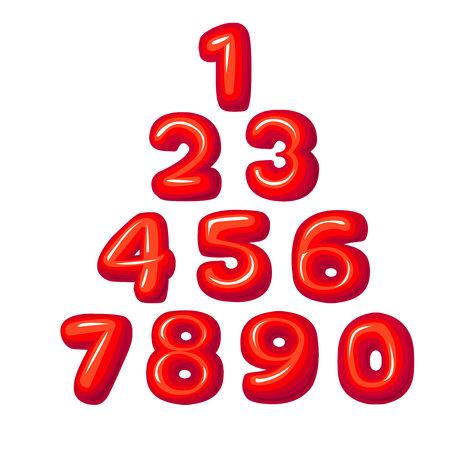 Red volumetric numbersのイラスト素材