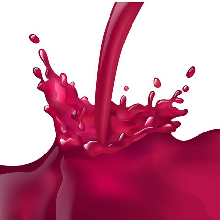 Vectir gradient mesh cherry splash red juicy realistic splash pomegranateのイラスト素材