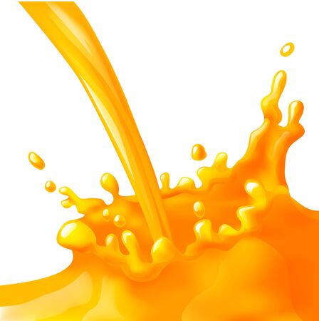 Vectir gradient mesh orange splash red juicy realistic splash orangeのイラスト素材