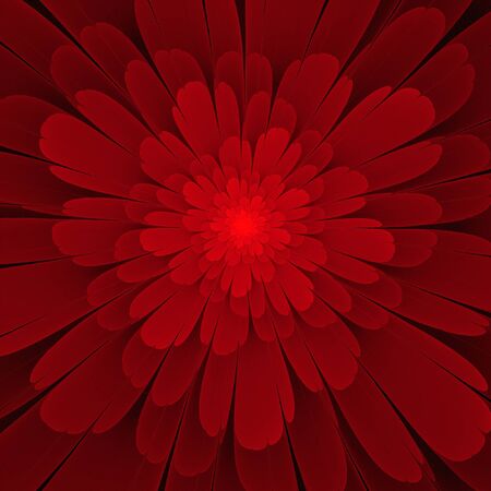 This is red fractal, that look as red flower.の写真素材