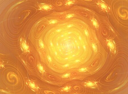 This is gold fractal background with light blurs.の写真素材