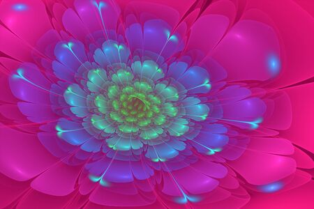 3D flower fractal  background.の写真素材