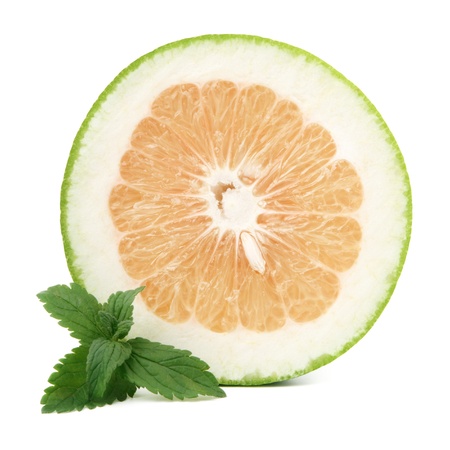 Grapefruit or pamela with mint leavesの写真素材