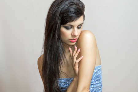 Beauty girl brunette  Sensual portrait