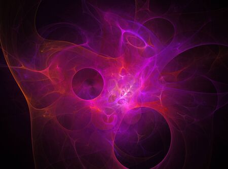 A bright flash in a dark space. Fractal background .の写真素材