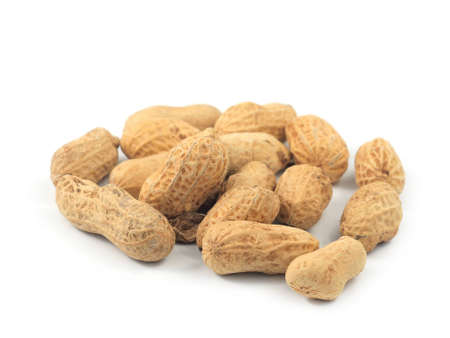 Peanuts on white background 