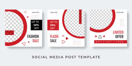 Fashion sale editable post template social media banners. Digital brand promotion stories vector illustration.のイラスト素材