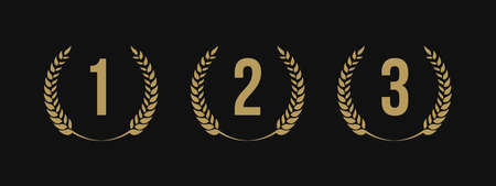 Award label of first, second, third winner design illustration. Badge grain vector icon template.のイラスト素材