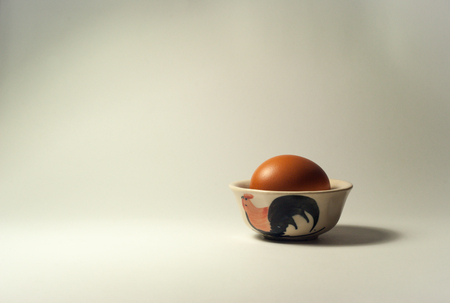Egg in Chicken cupの写真素材