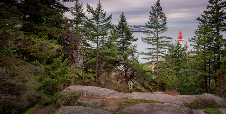 its beautiful light house park fall season in vancouverの写真素材
