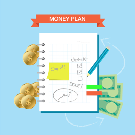 Personal finance plan note infographic themeのイラスト素材