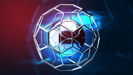 Football structure broadcast blue tone background 3d renderingの写真素材